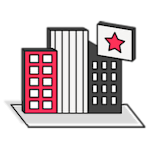 Icon Illustration Buildings Star